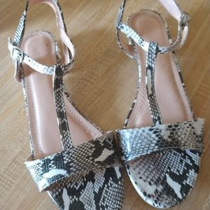 Chase +Chloe Pearl Heel Snakeskin Print Sandal